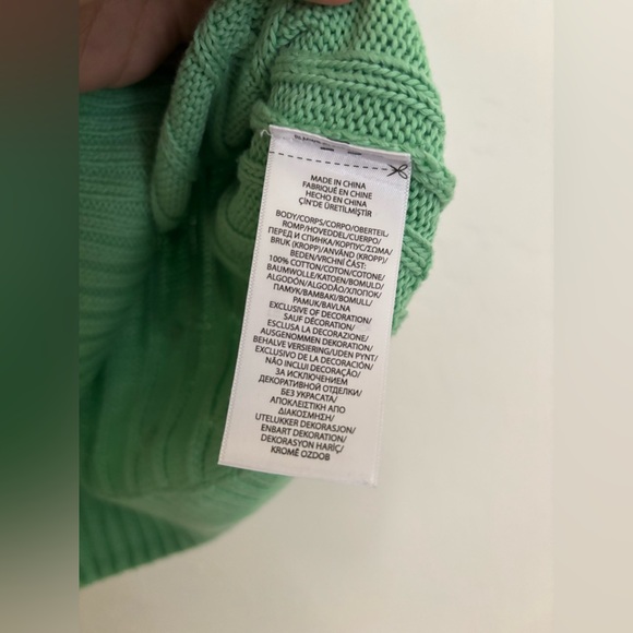 Ralph Lauren Polo Green Cable Knit Sweater Short Sleeve Pima Cotton Medium - Picture 4 of 8
